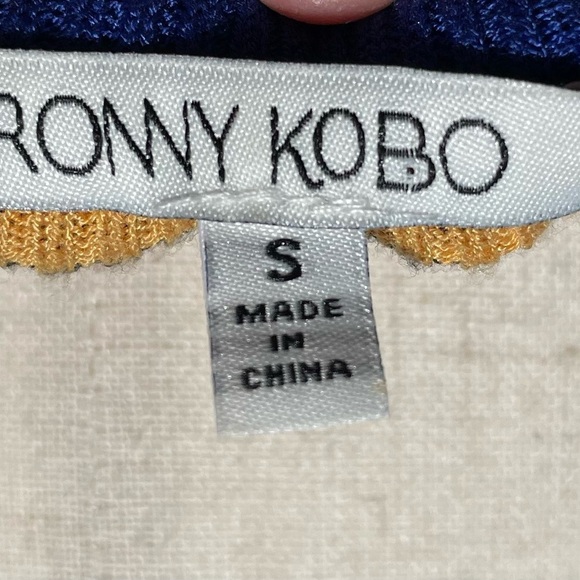 Ronny Kobo Barah Multi Stripe Knit Ribbed Crop Top Size Small - Picture 8 of 9